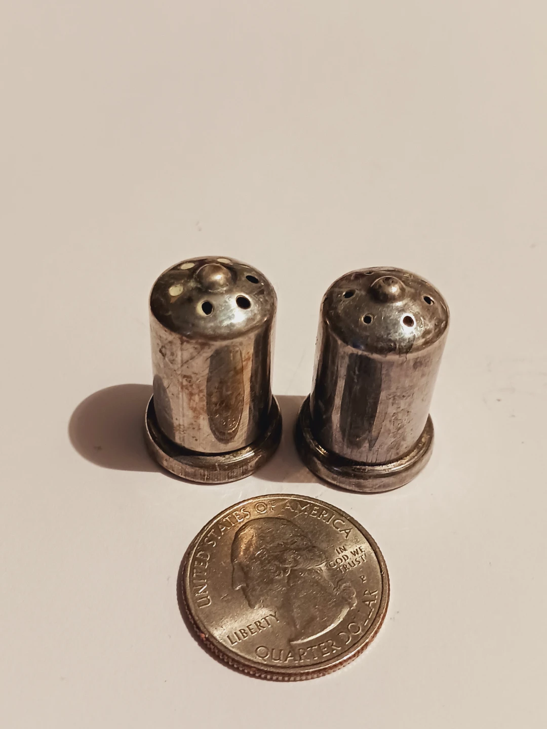 Sterling Silver 925 Miniature Salt and Pepper Shakers