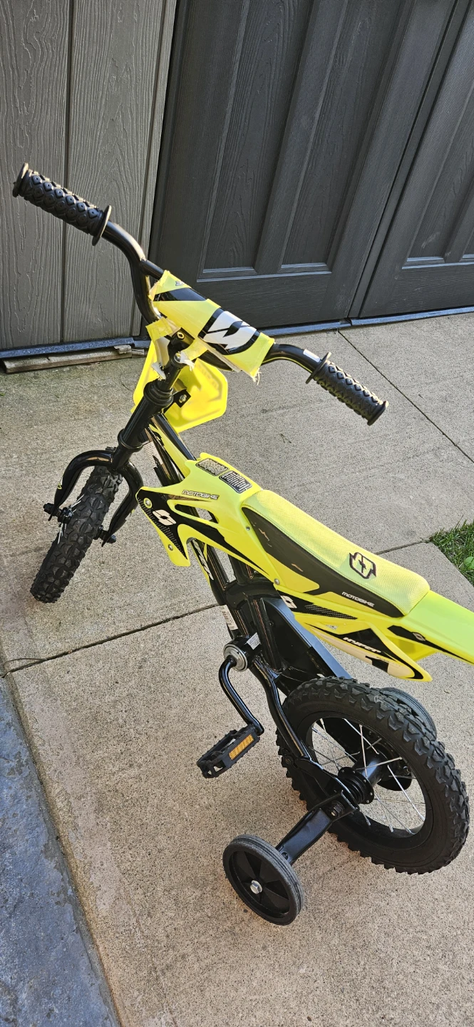 Kids Electric Motocross Style Bike - Yellow