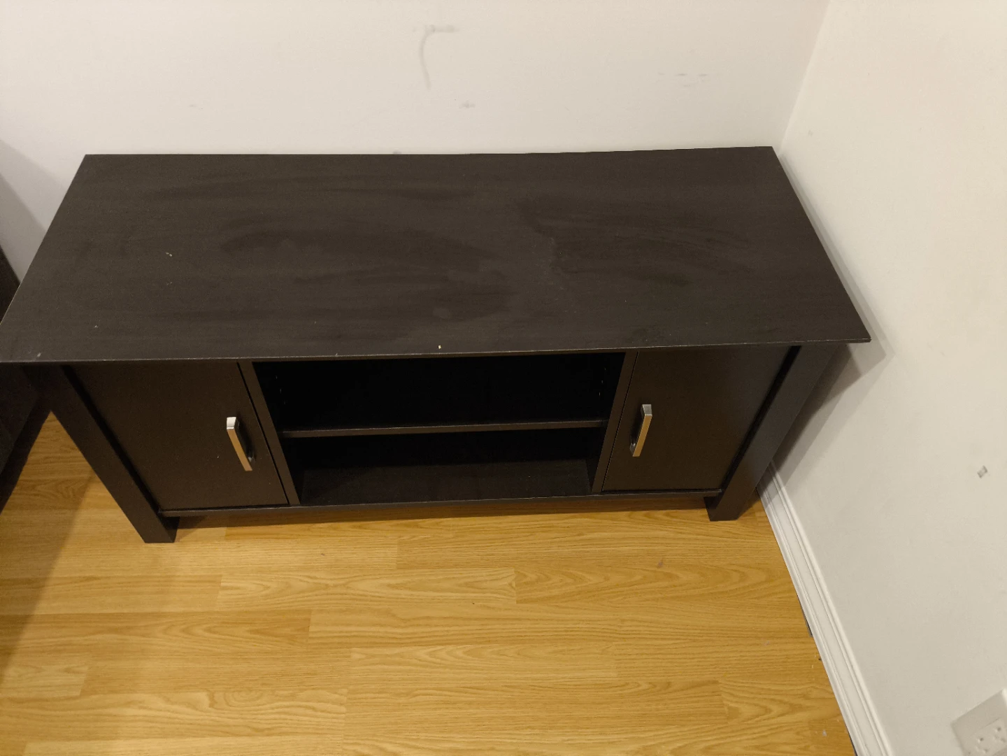 Dark Brown TV Stand with Storage