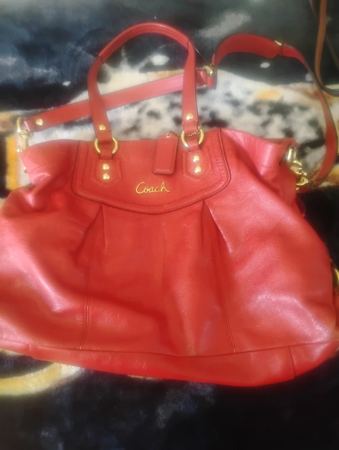 Coach Red Leather Satchel Bag