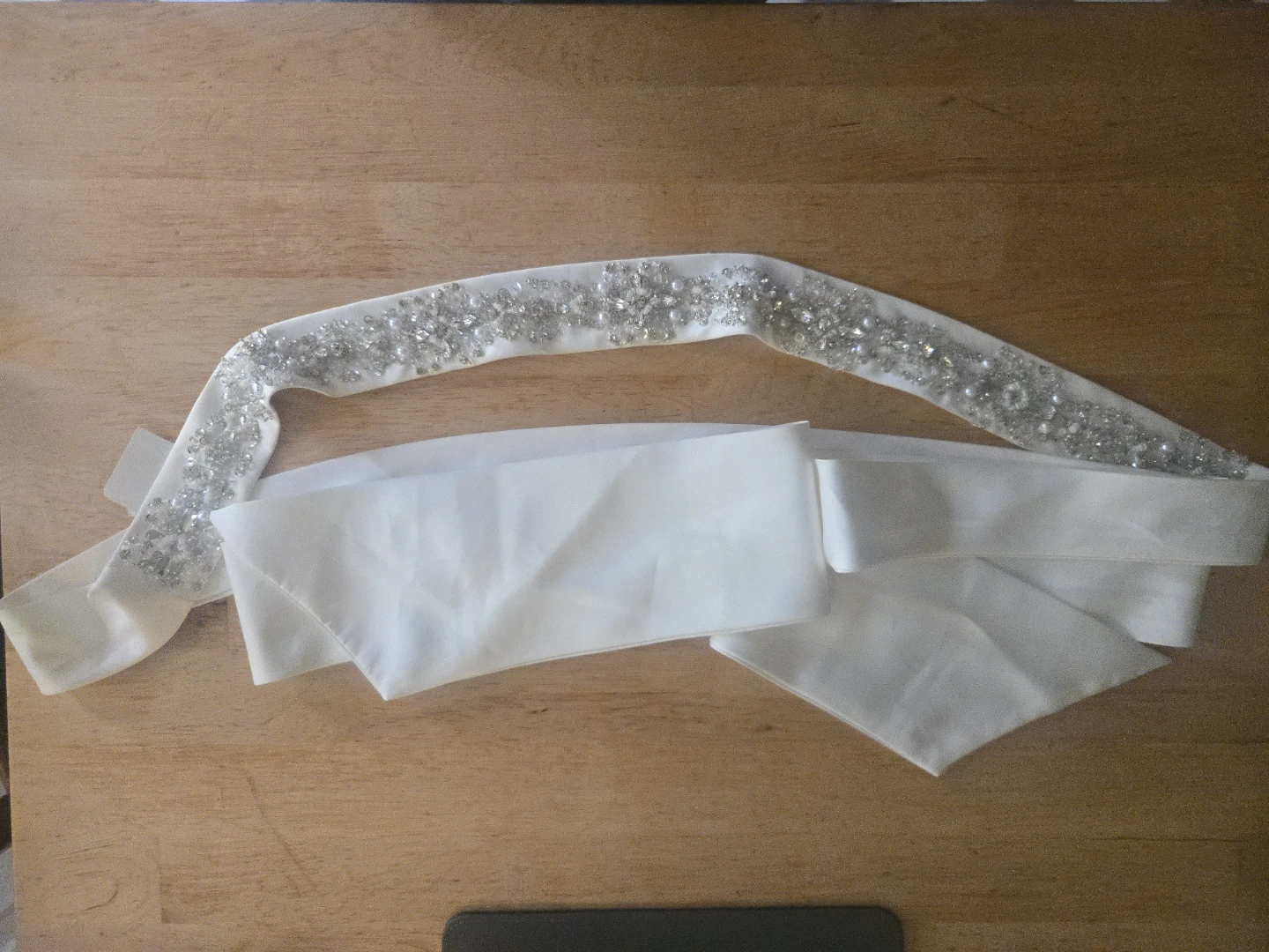 Ivory  Beaded Wedding Dress Sash - photo 2