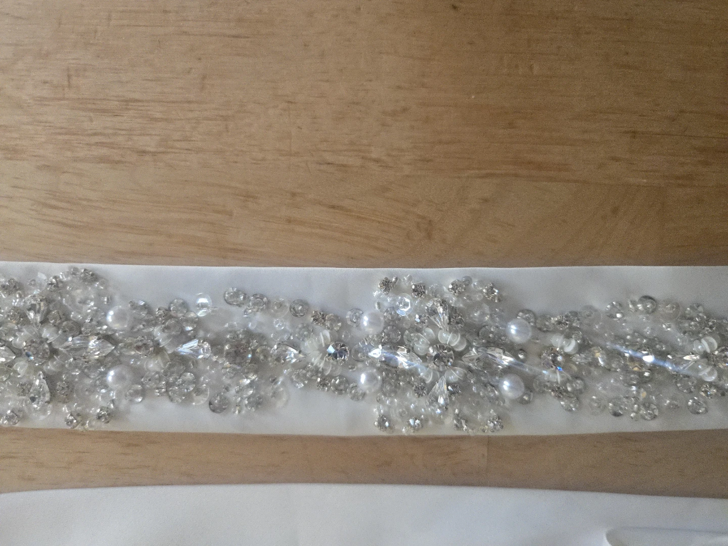 Ivory  Beaded Wedding Dress Sash - photo 4