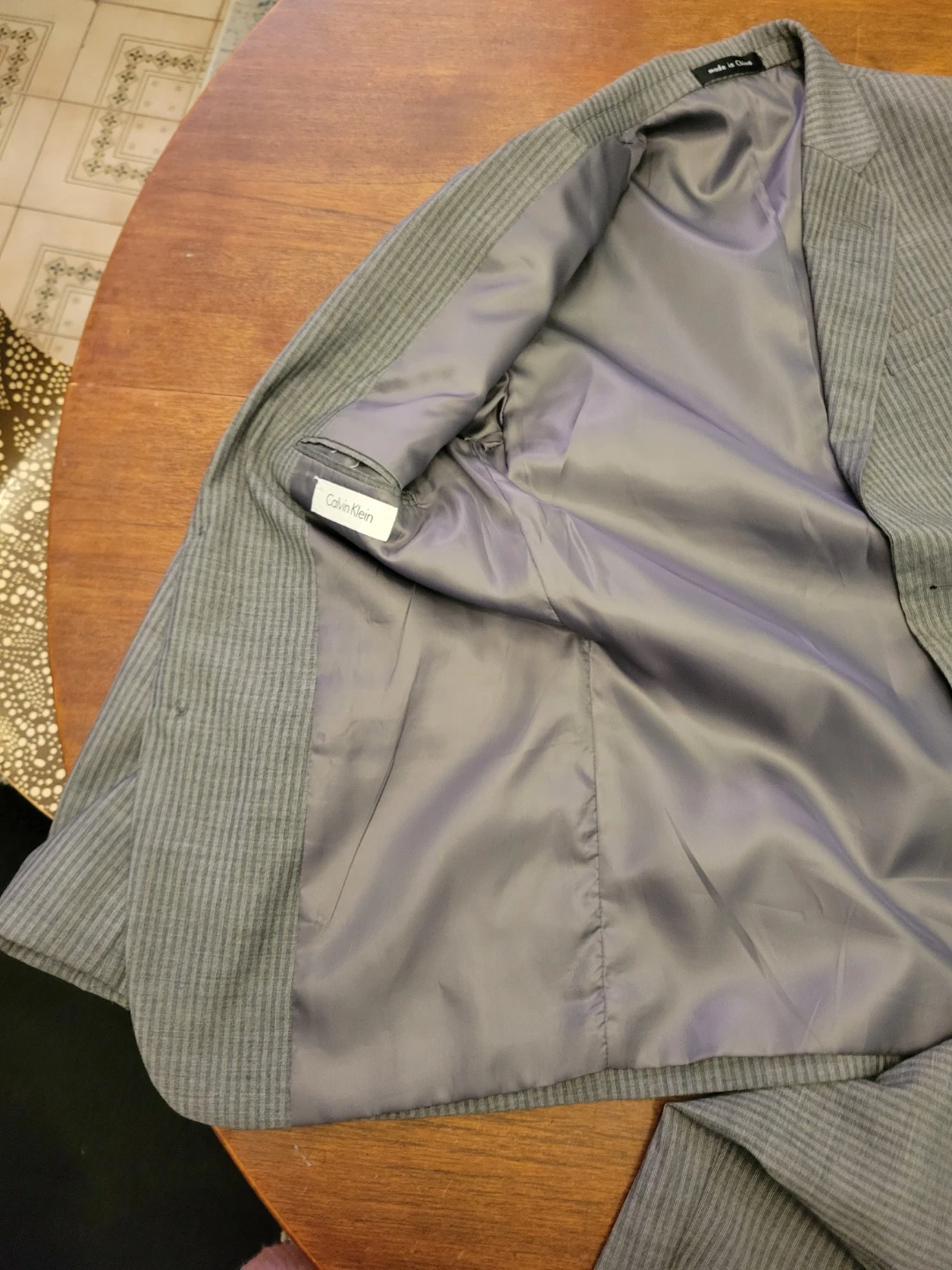 Calvin Klein Grey Pinstripe Suit - Size 14 - photo 2