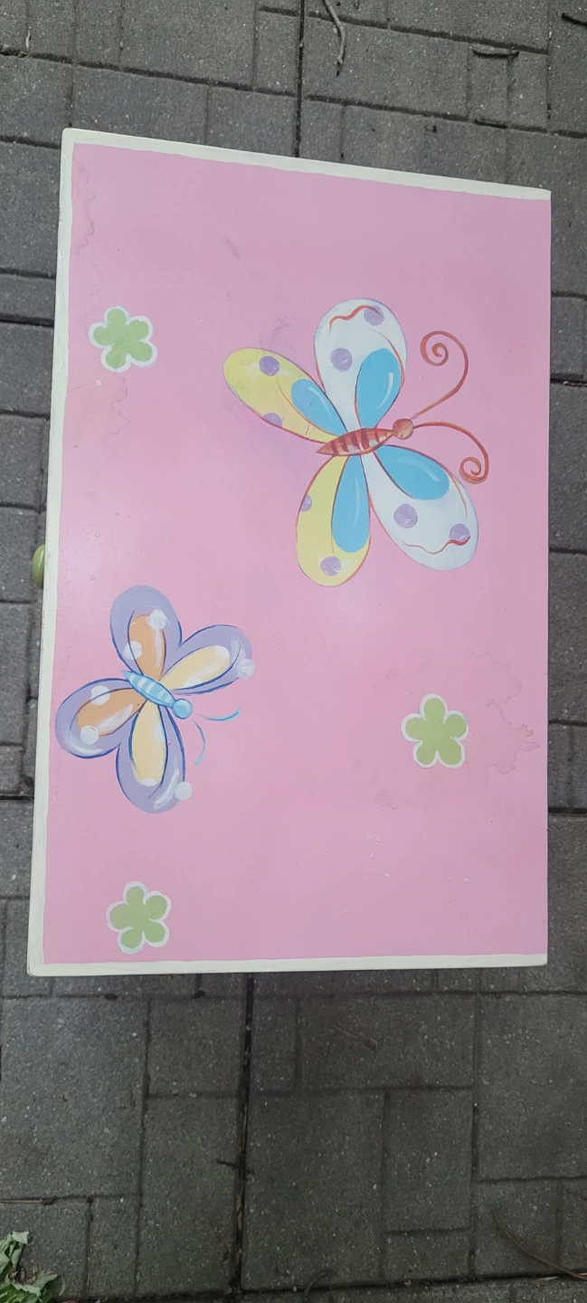 Kids Butterfly Nightstand with Drawer and Shelf - photo 2