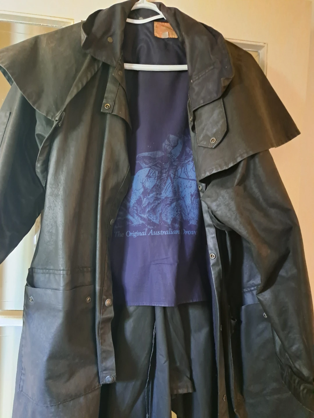 Black Waxed Duster Coat
