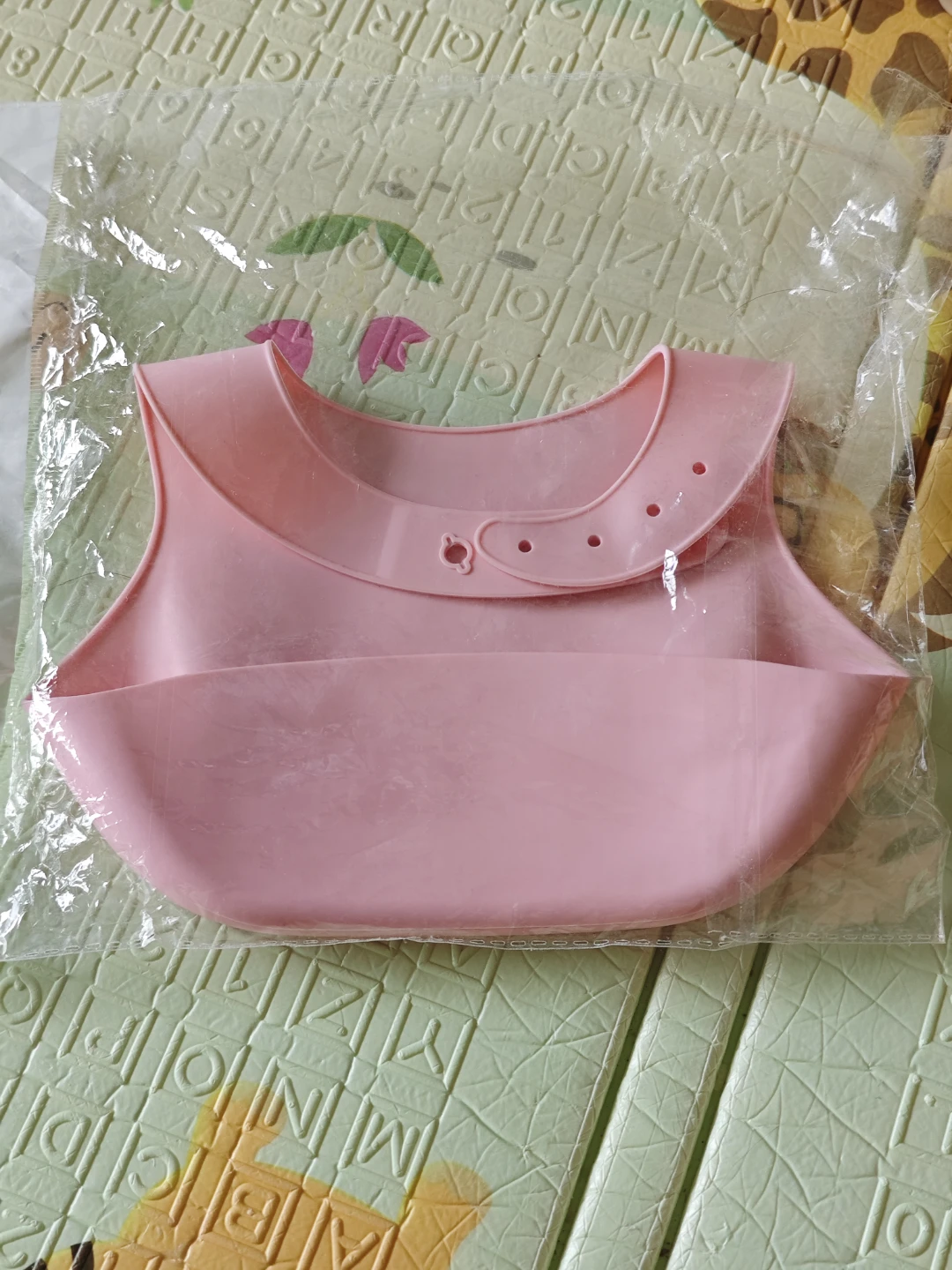 Pink Silicone Baby Bib
