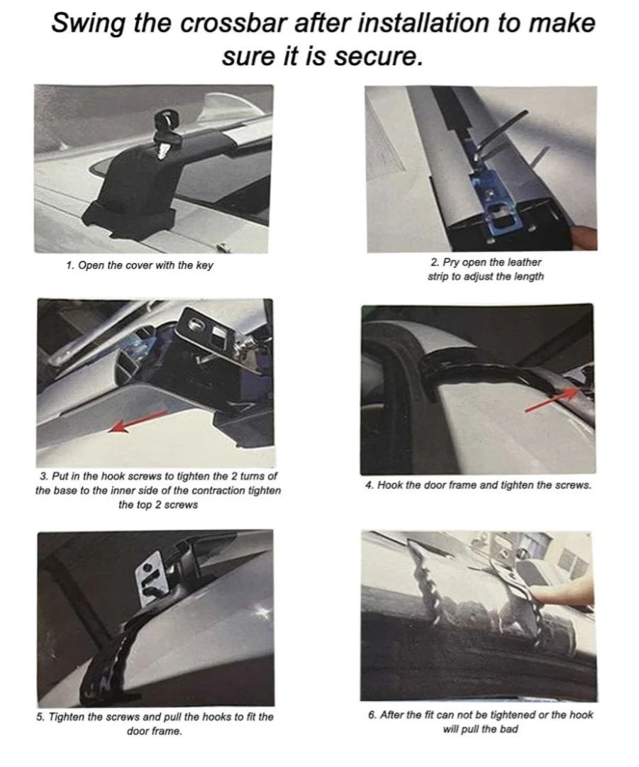 Aluminum Roof Rack Cross Bars w/ Lock - 330 lb Capacity - photo 4
