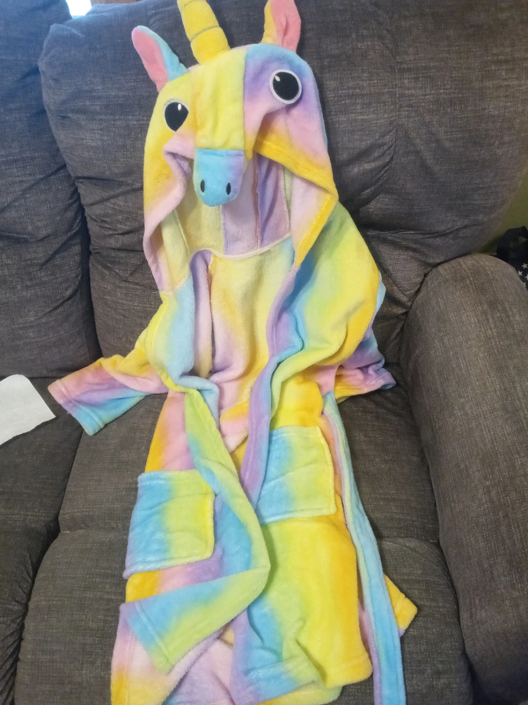 Kids Rainbow Unicorn Hooded Robe