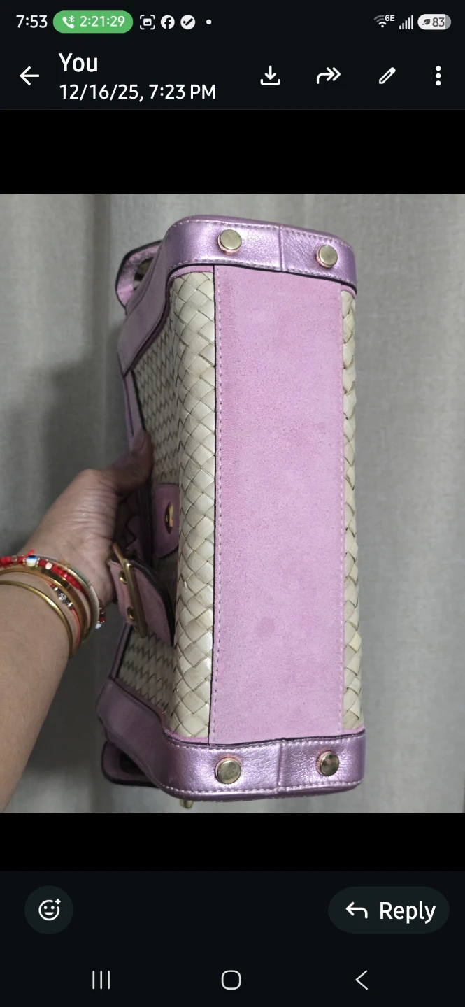 Coach Hampton Straw Tote Bag with Pink Leather Accents - photo 4