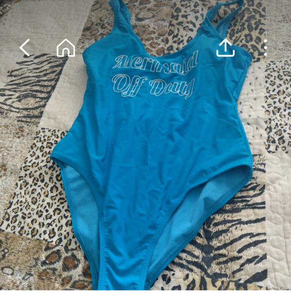Blue "Mermaid Off Duty" One-Piece Swimsuit