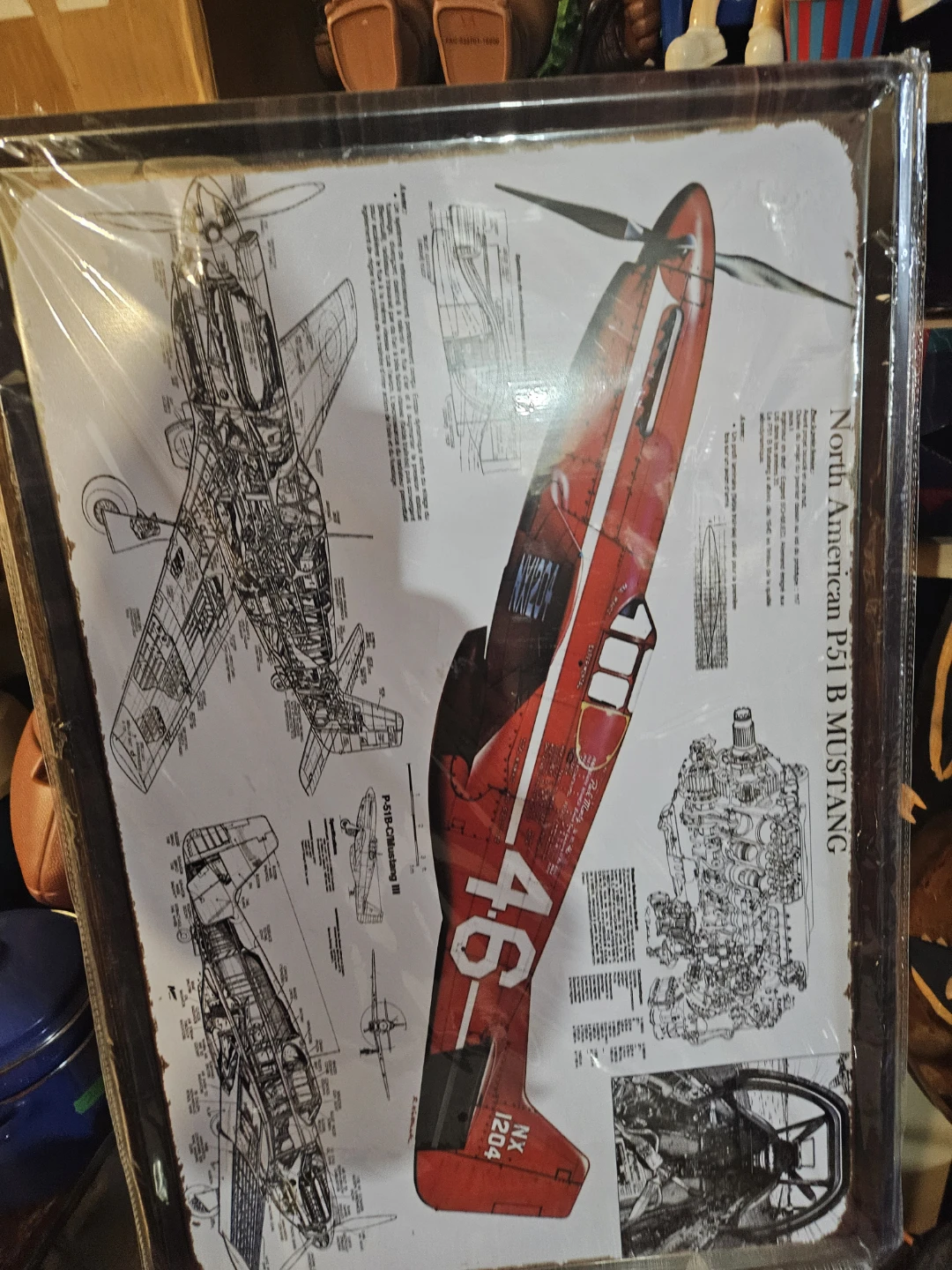 North American P-51 B Mustang Metal Sign - photo 3