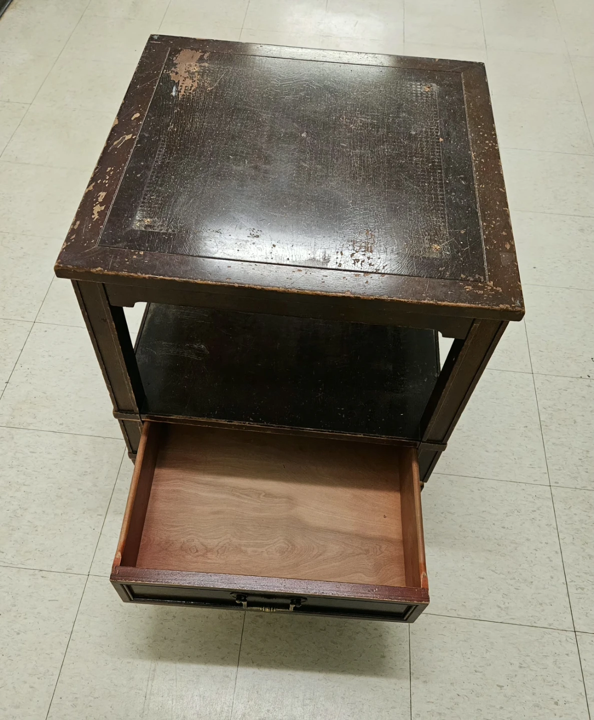 Wooden End Table with Drawer
