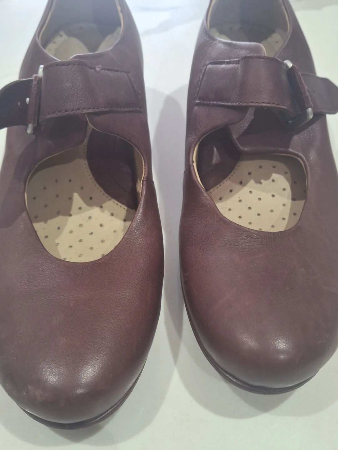 ECCO Burgundy Leather Mary Jane Shoes - photo 2