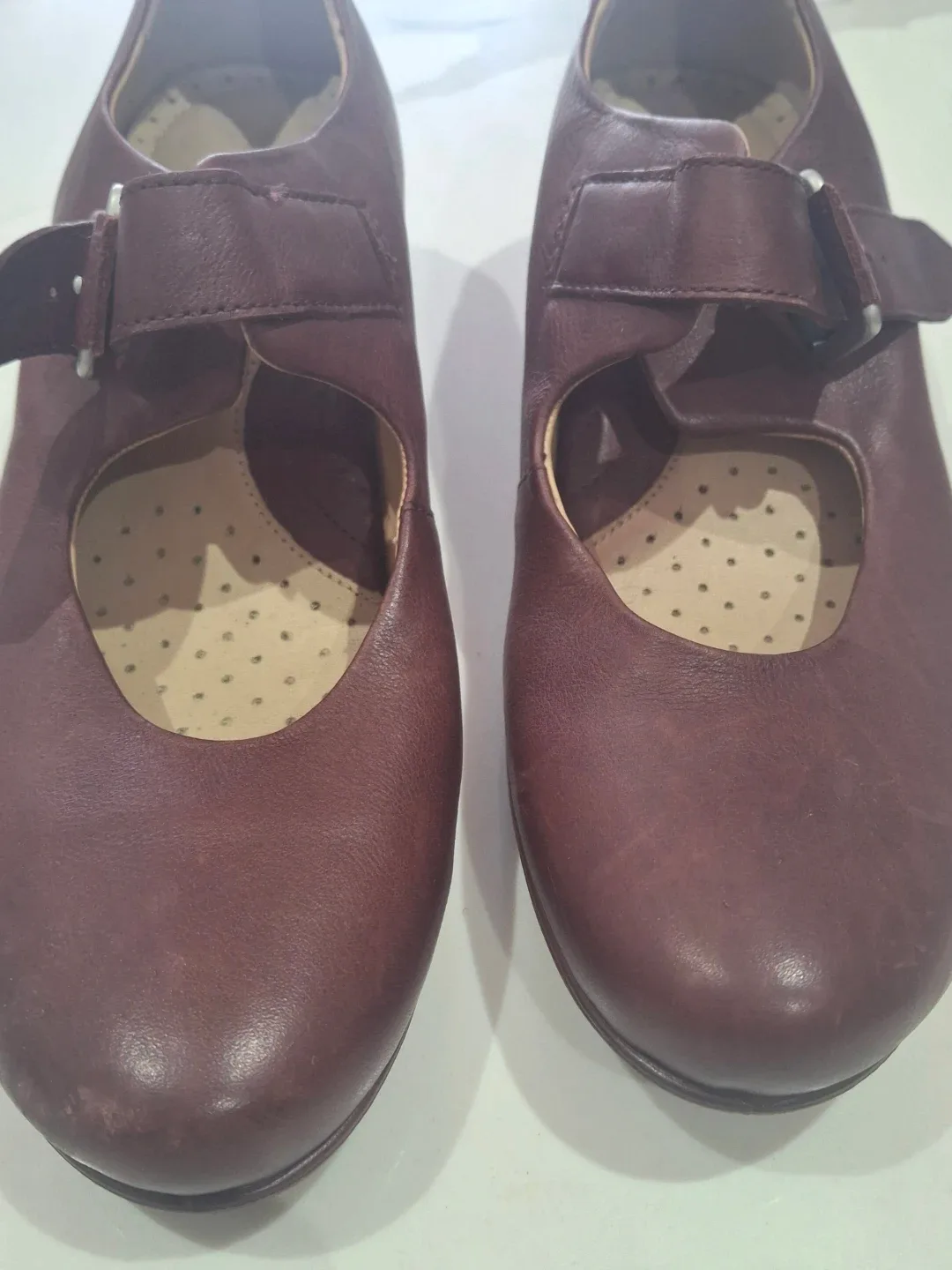 ECCO Burgundy Leather Mary Jane Shoes - photo 2