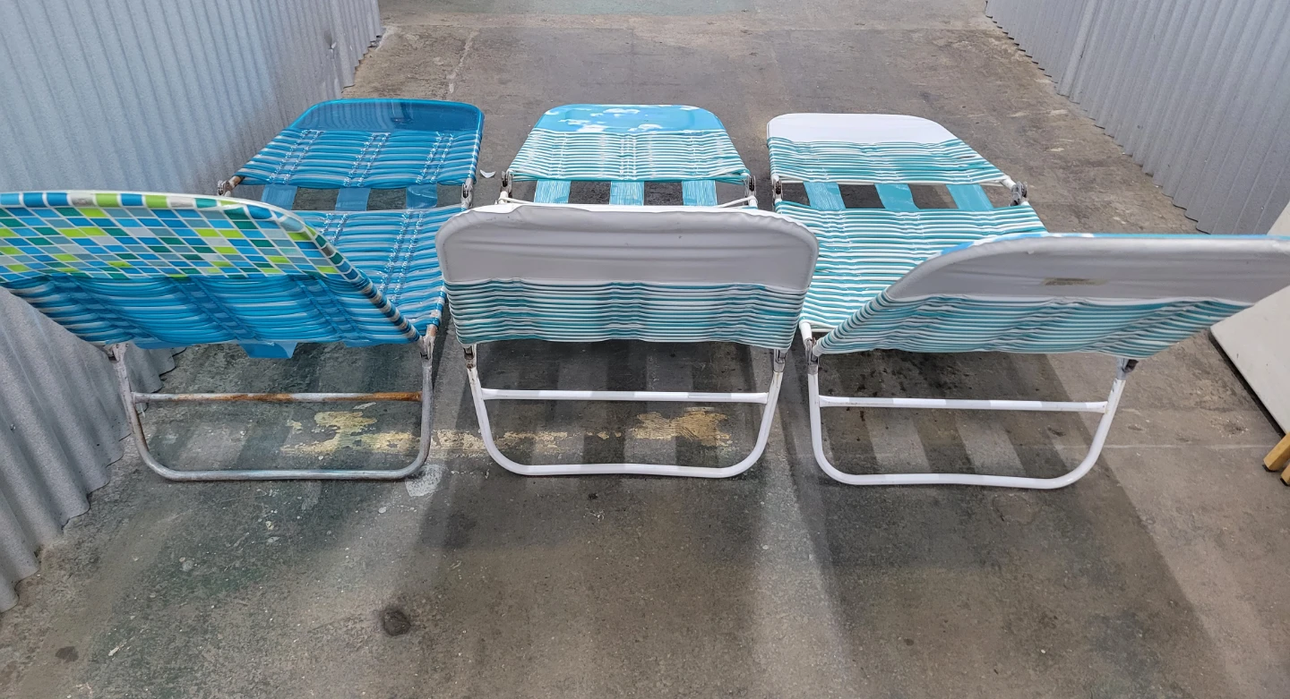 Blue Webbed Lounge Chair