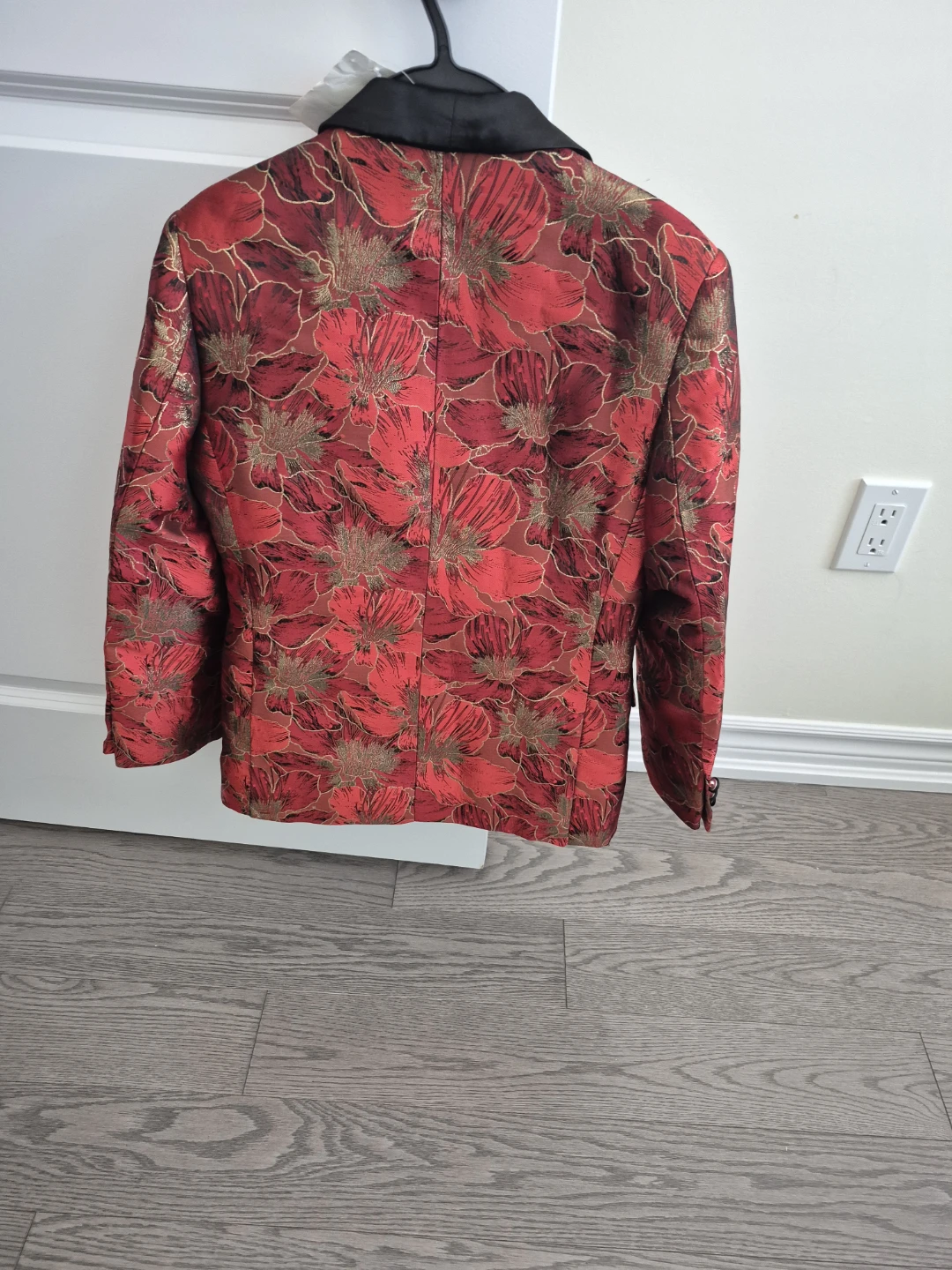 Suslo Couture Red Floral Blazer Size 12 - photo 4