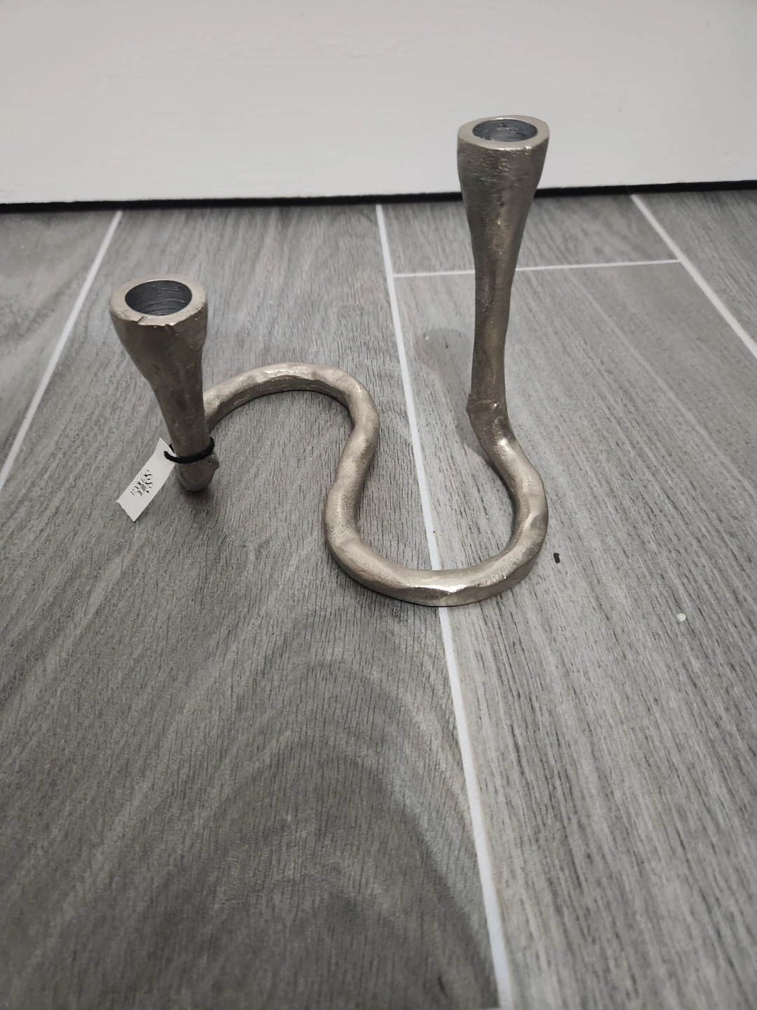 Silver Tone S-Shaped 2-Candle Holder - photo 2