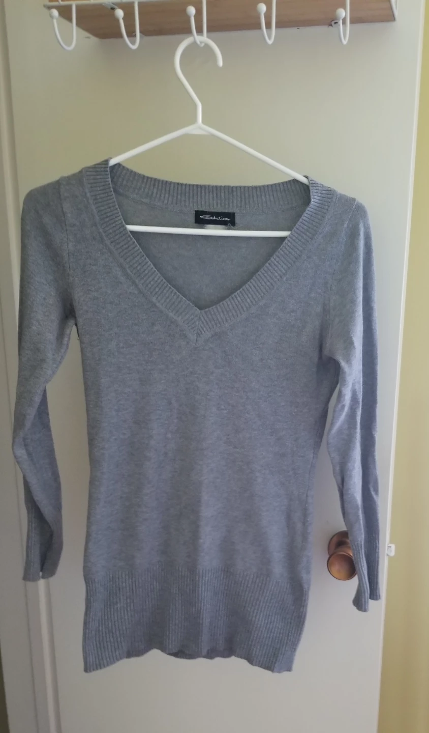 Grey V-Neck Sweater