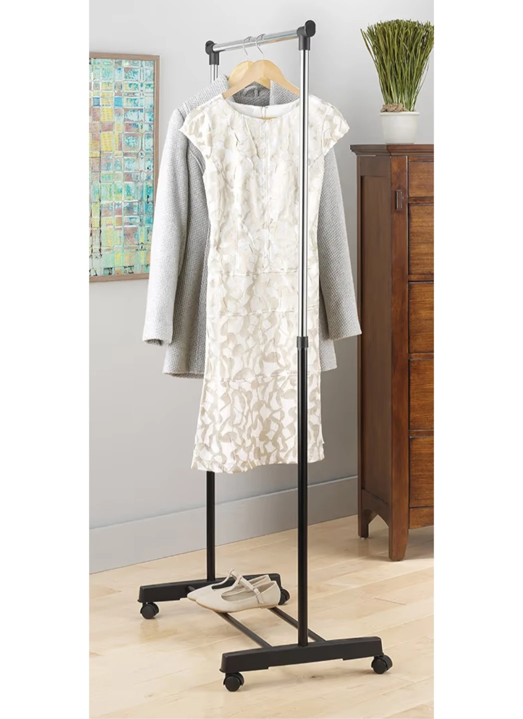 Rolling Garment Rack with Adjustable Height - photo 2