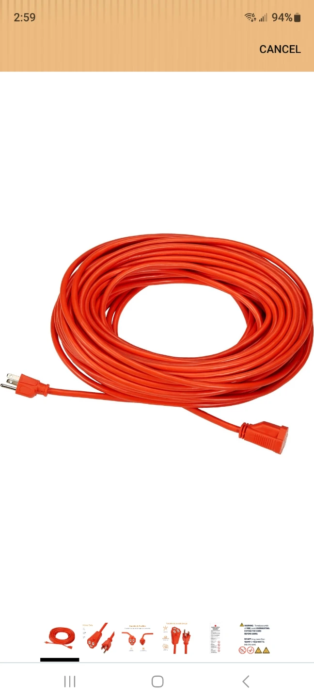 100 ft Indoor/outdoor extension cord