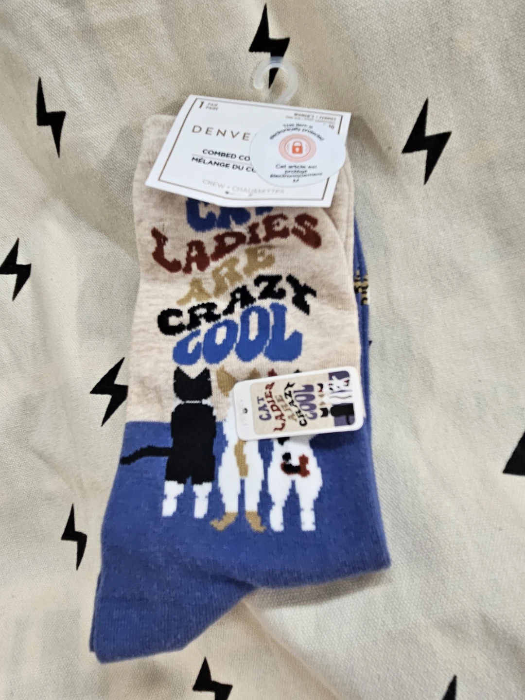 Denver Hayes Blue Cat Socks - Size 6-10