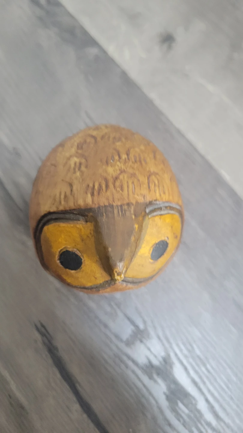 ⚽ Hand-carved Wooden Owl Figurine - photo 3