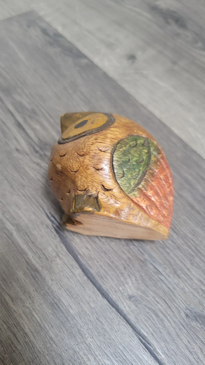 ⚽ Hand-carved Wooden Owl Figurine - photo 4
