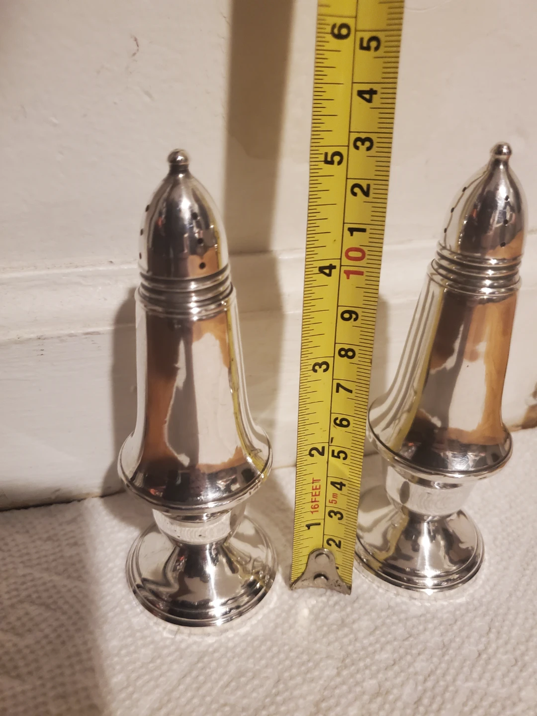 Crown Sterling Weighted Salt and Pepper Shakers