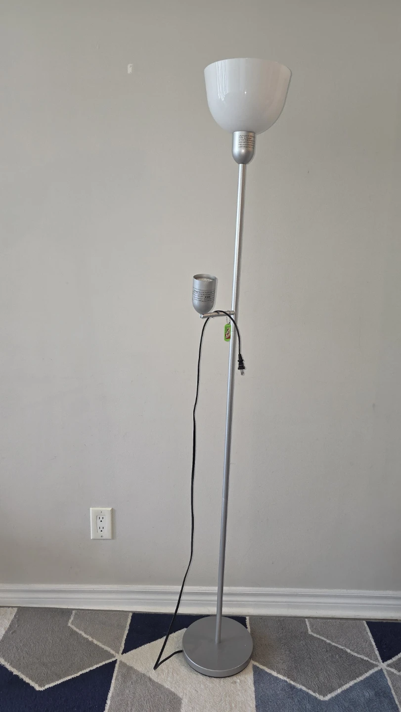Silver Floor Lamp with Reading Light