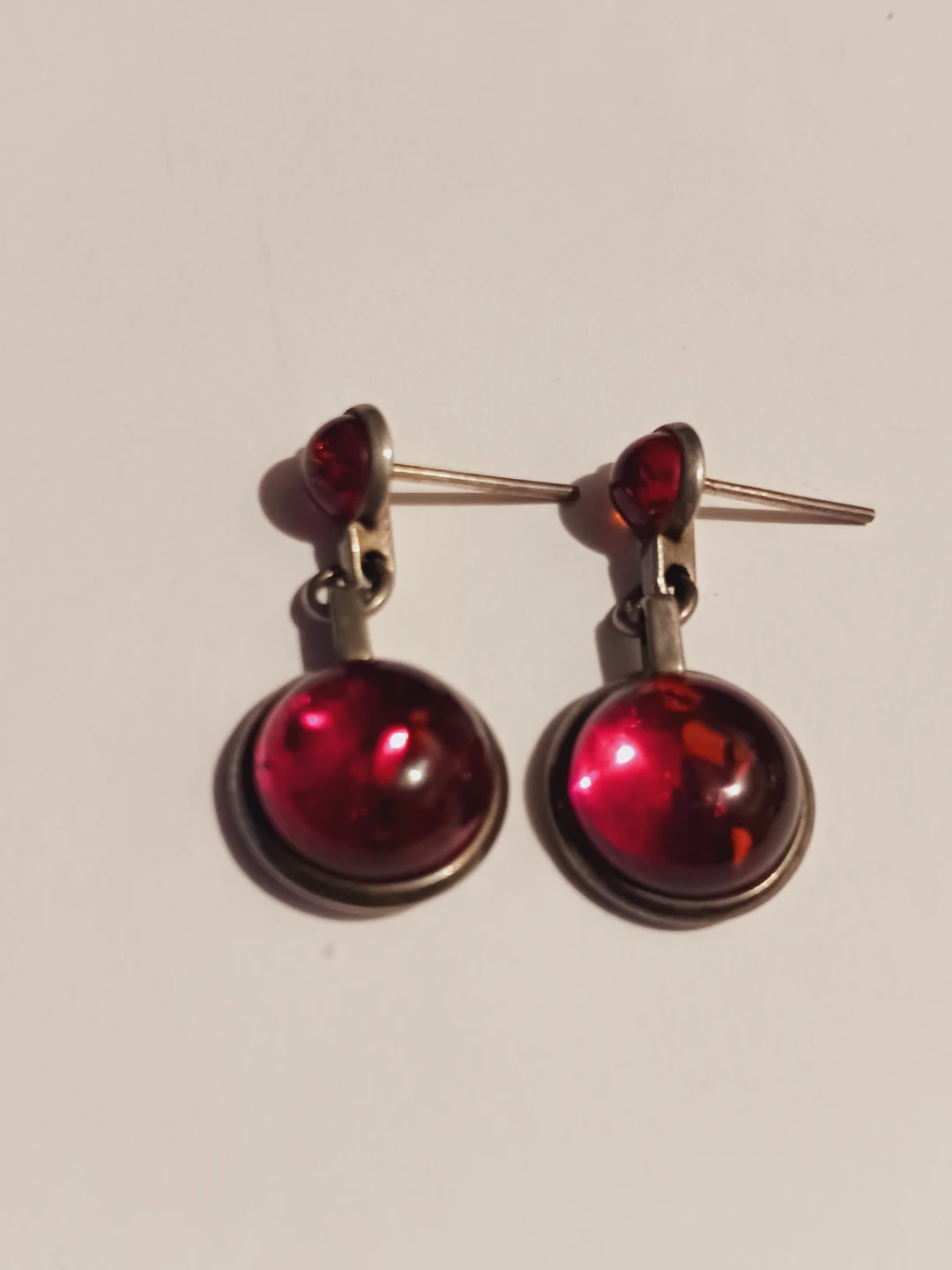 Cute Dangle Earrings with Red Stones - photo 2