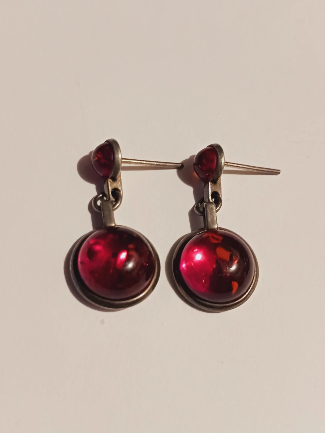 Cute Dangle Earrings with Red Stones - photo 3