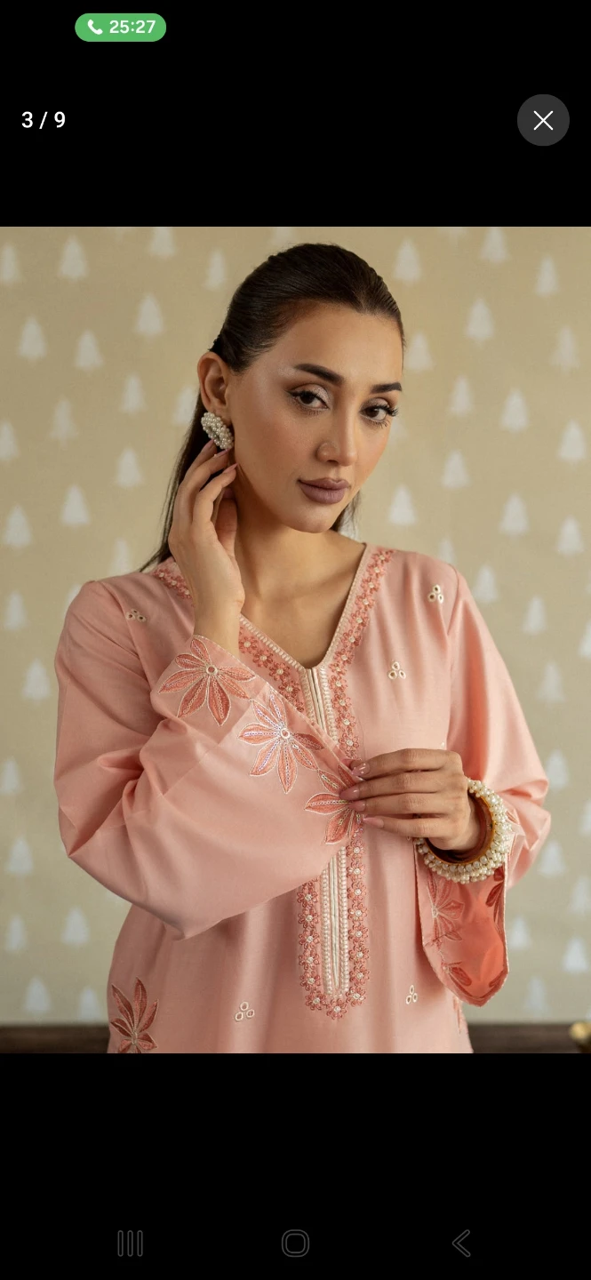 Women's Pink  2 pc Embroidered Kurti - photo 3