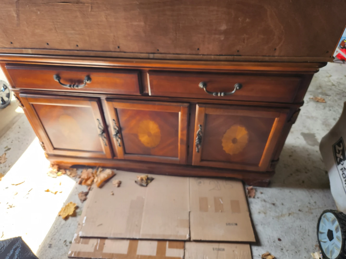 Vintage Wooden China Cabinet with Glass Doors - photo 2