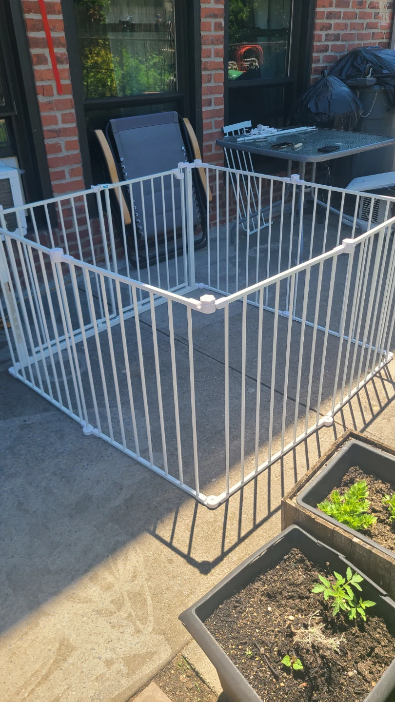 White Metal Pet Playpen Gate - photo 4