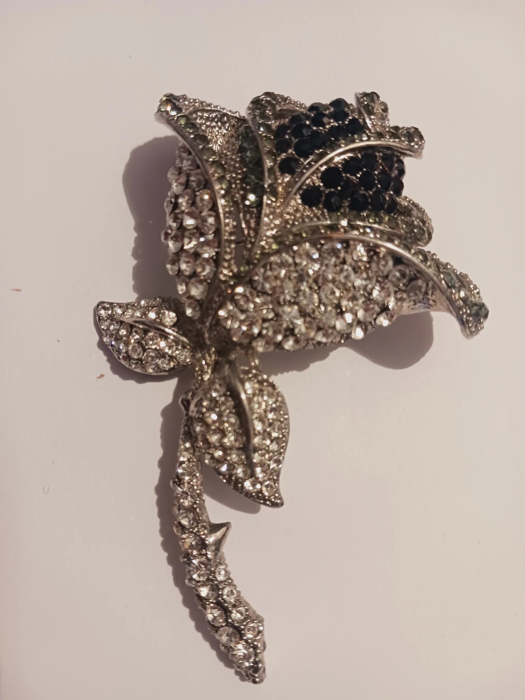 Gorgeous Sparkling Large Rhinestone Rose Brooch - photo 2