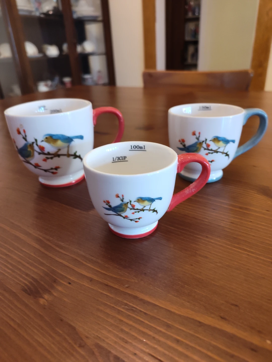 Set of 3 Measuring Cups - Birds Design