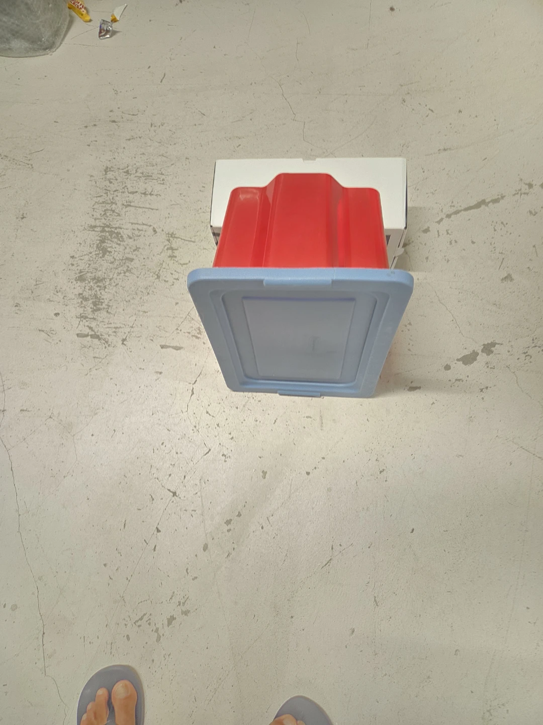 Red and Blue Plastic Storage Bin with Lid - photo 4