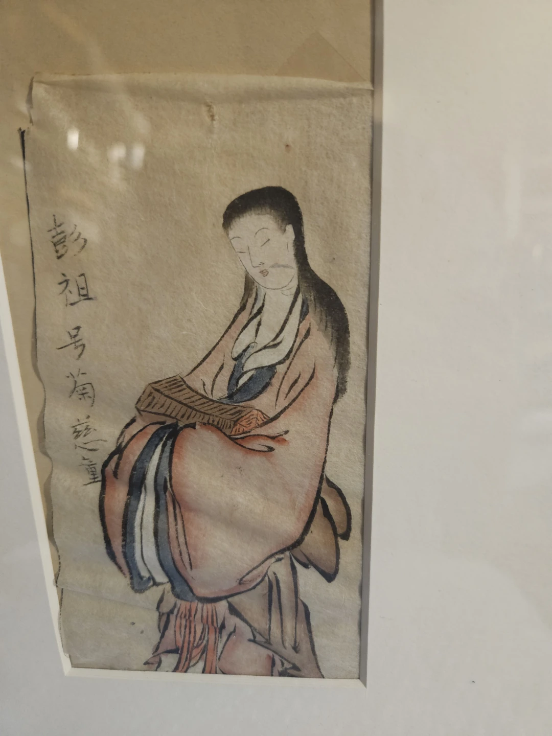 Framed Vintage Asian Ink Painting of a Woman - photo 3