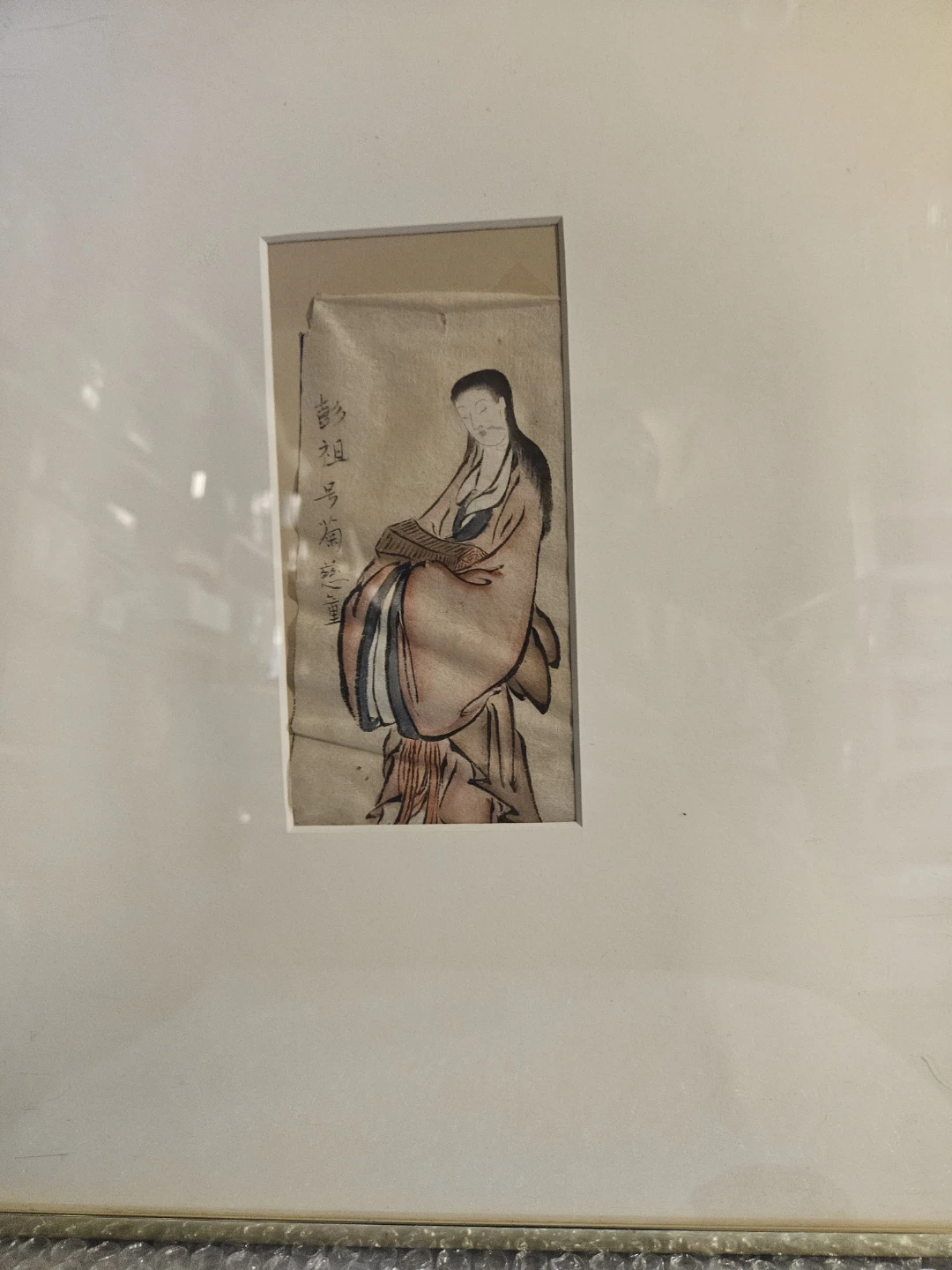 Framed Vintage Asian Ink Painting of a Woman - photo 5