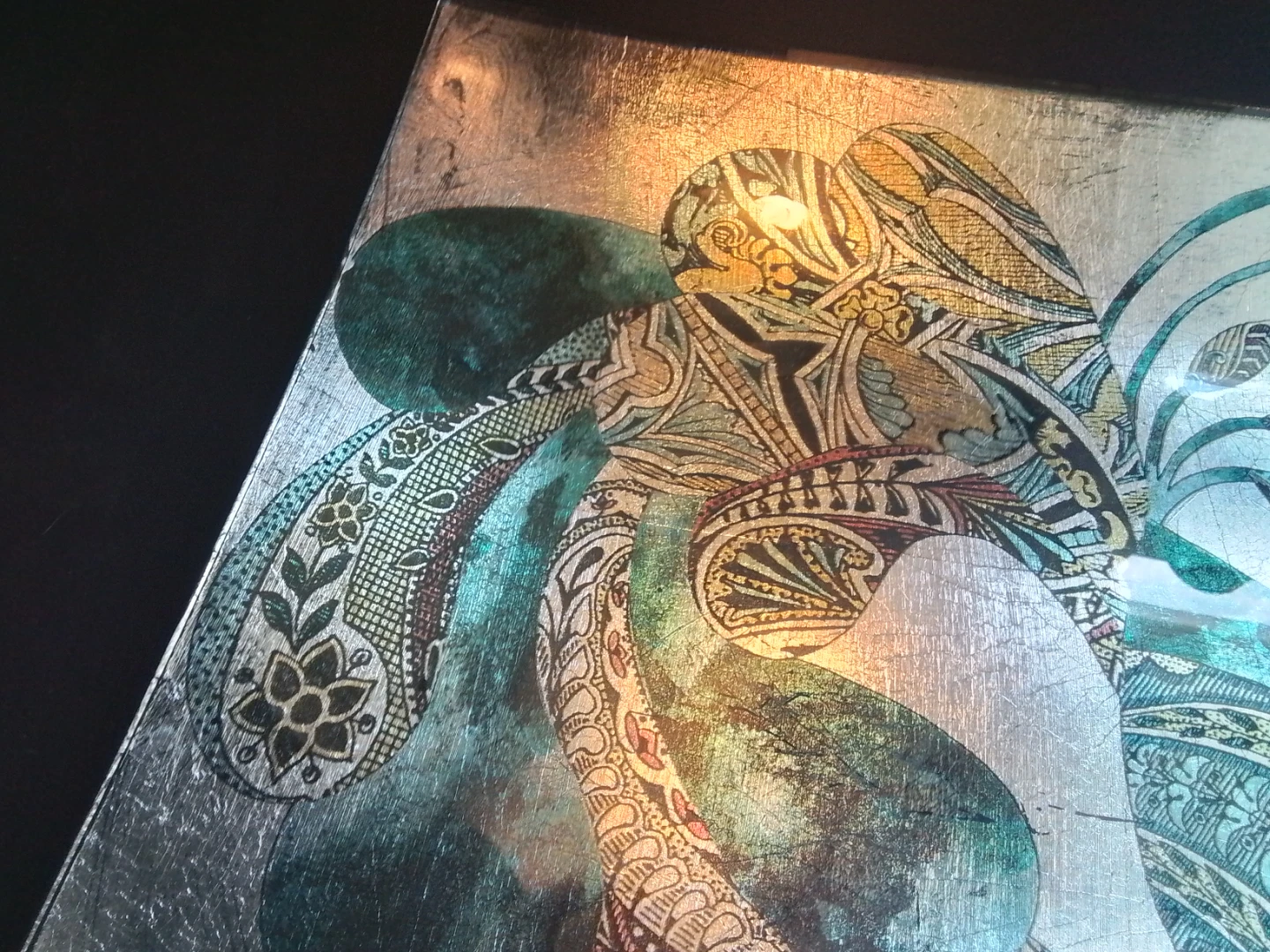 Pier 1 Imports Art Deco Peacock Glass Platter - photo 4