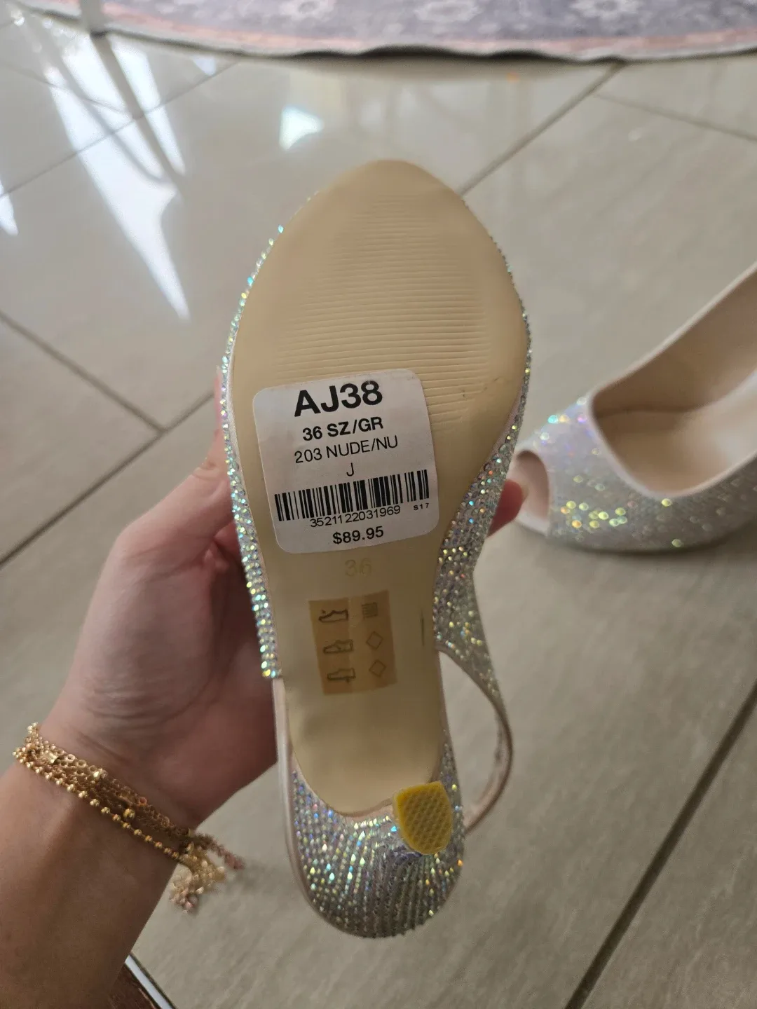 Le Château Rhinestone Peep-Toe Slingback Heels - photo 3