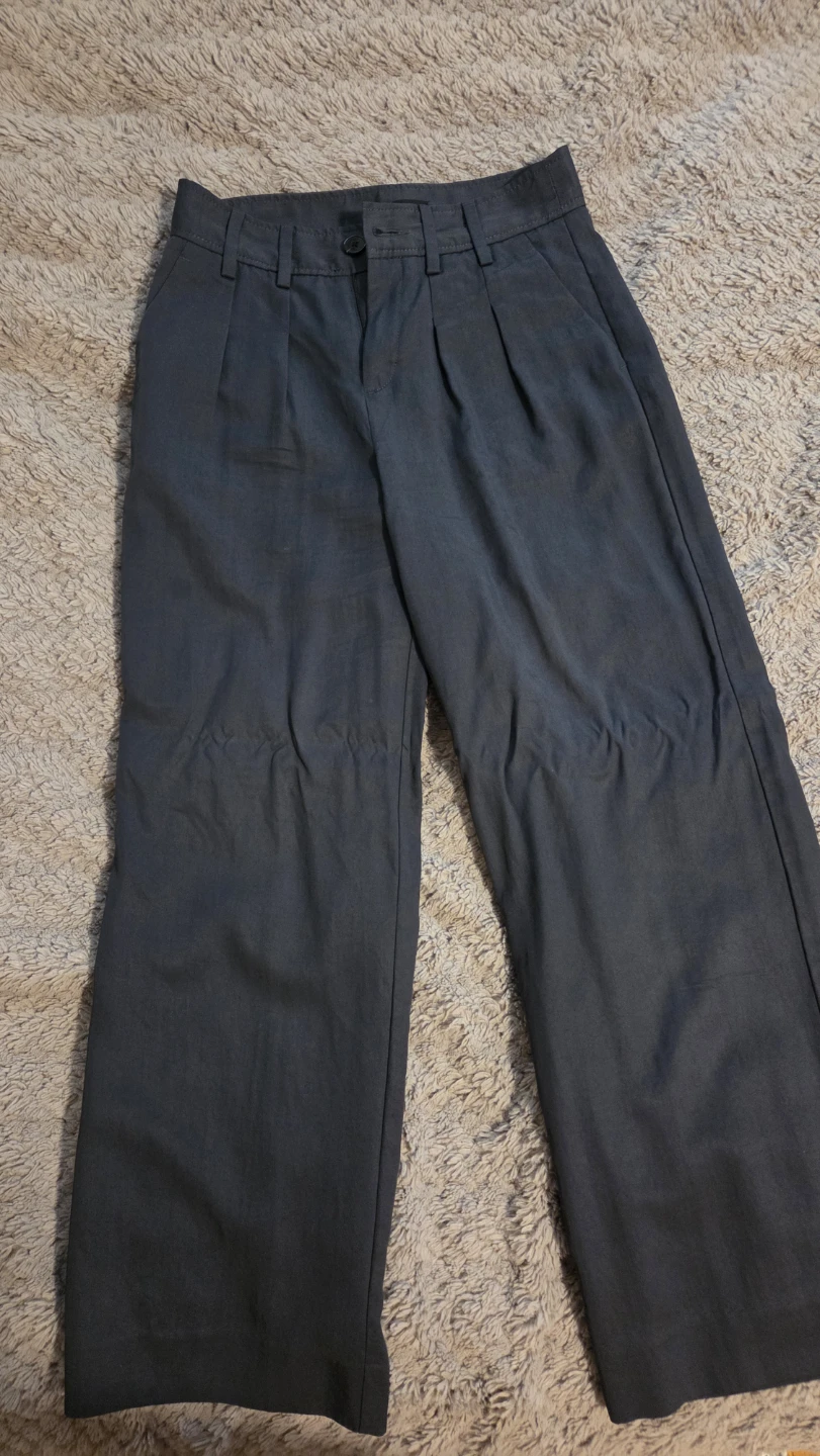 Banana Republic Grey Pleated Wide Leg Pants
