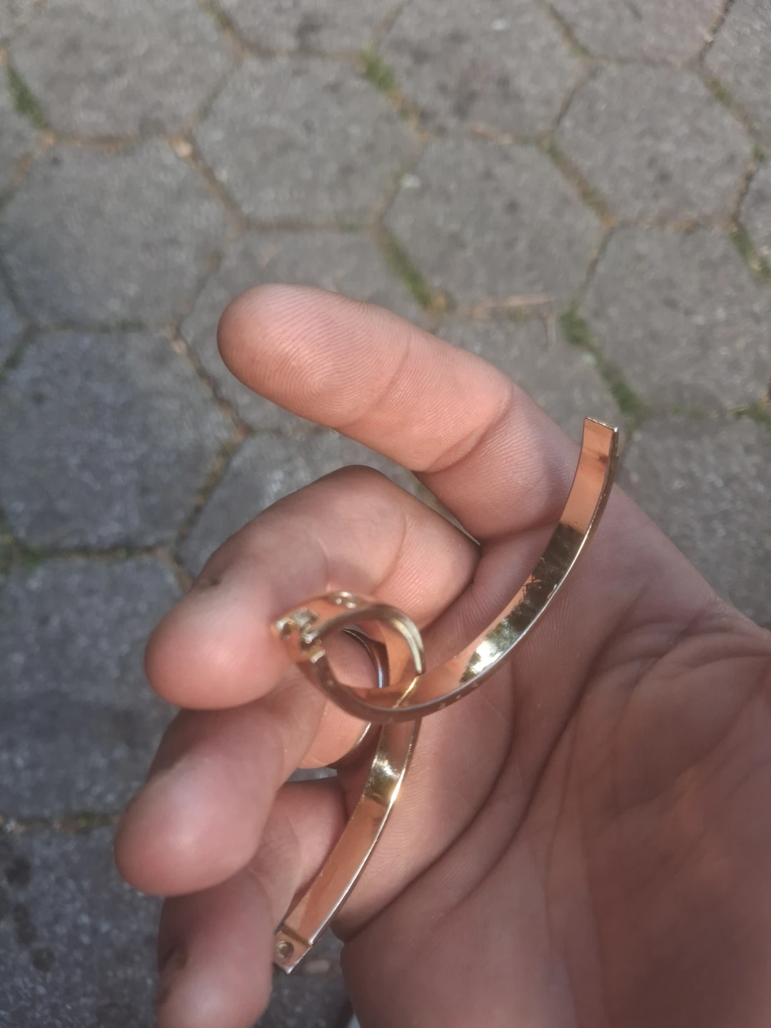 Gold Tone Bangle with CZ Stones - photo 2