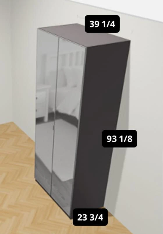 IKEA PAX Wardrobe with Mirrored Doors