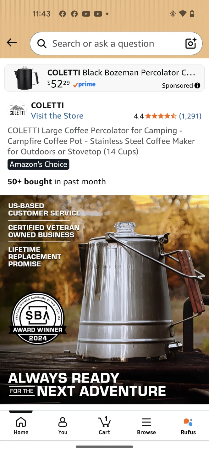 COLETTI Large Coffee Percolator - 24 Cups - photo 4