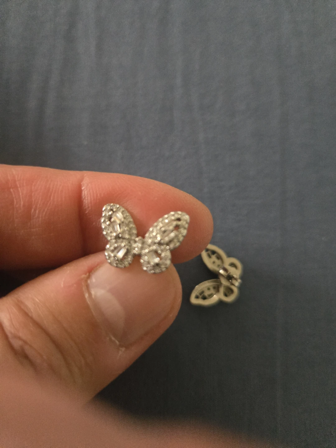 Sparkly Butterfly Earrings 925 with moissanite stones