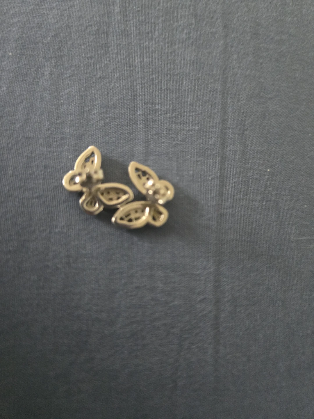 Sparkly Butterfly Earrings 925 with moissanite stones - photo 2