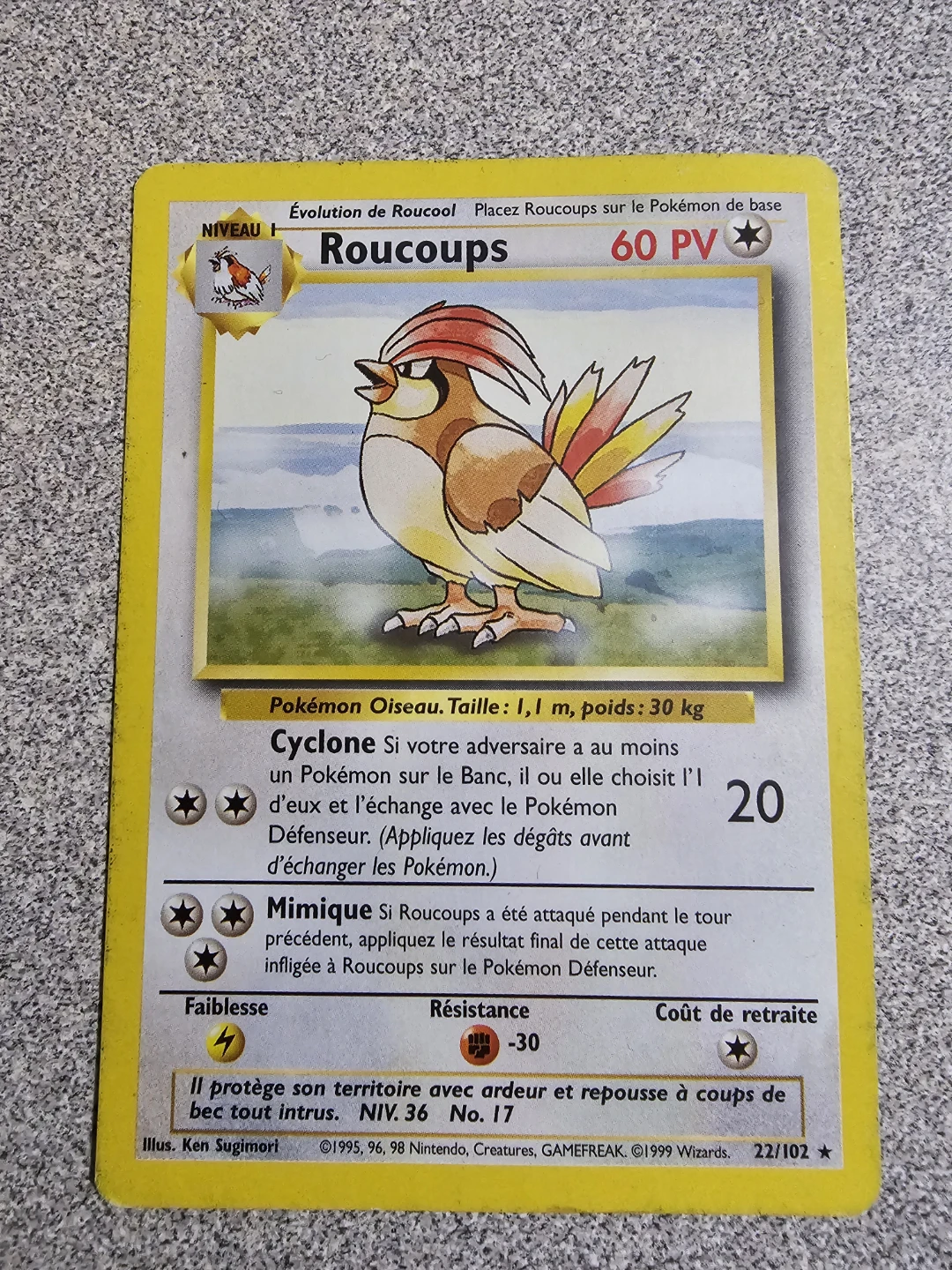 Pokémon Trading Card - Roucoups