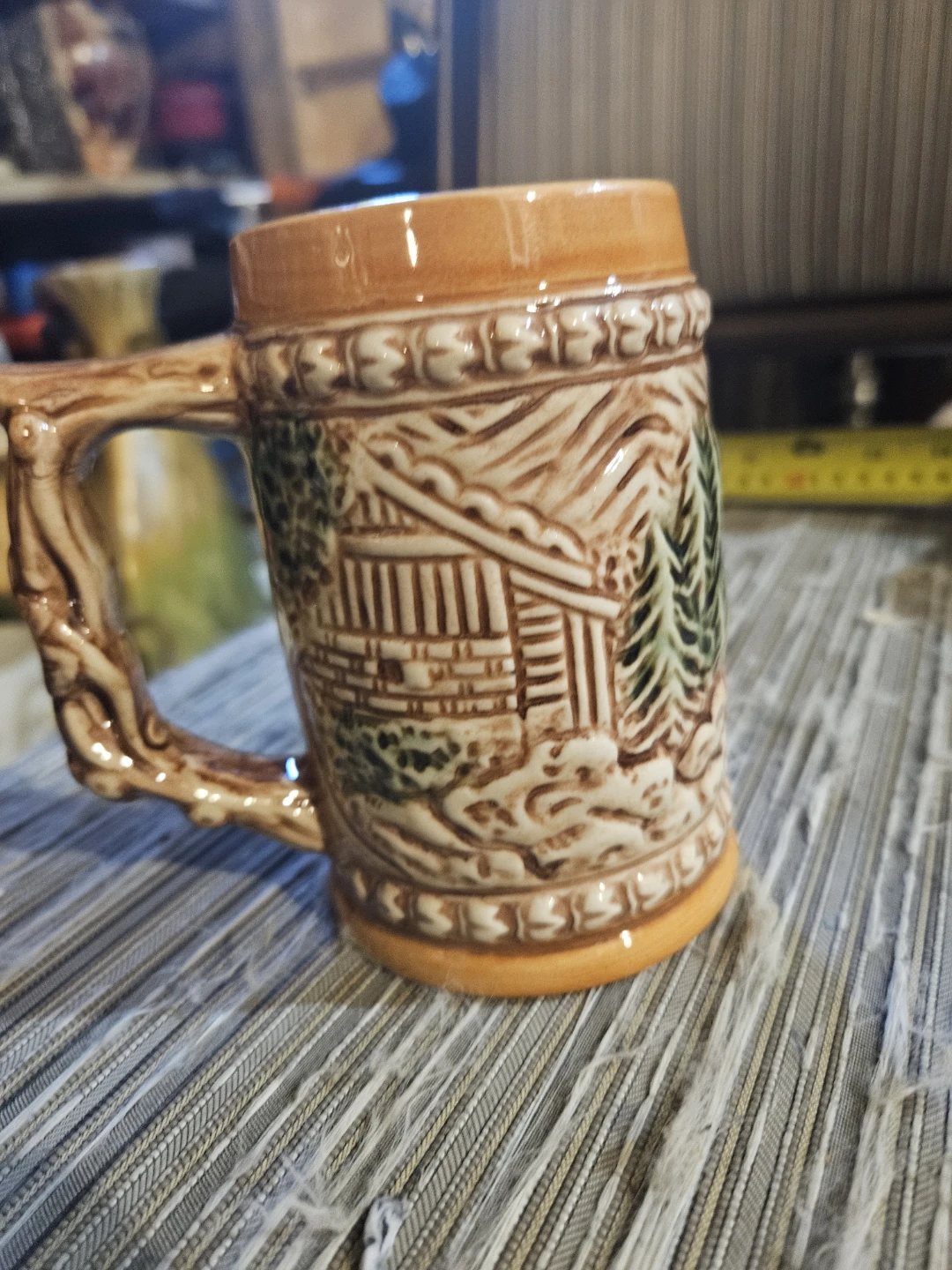 Decorative Ceramic Beer Stein with Mountain Scene - photo 4