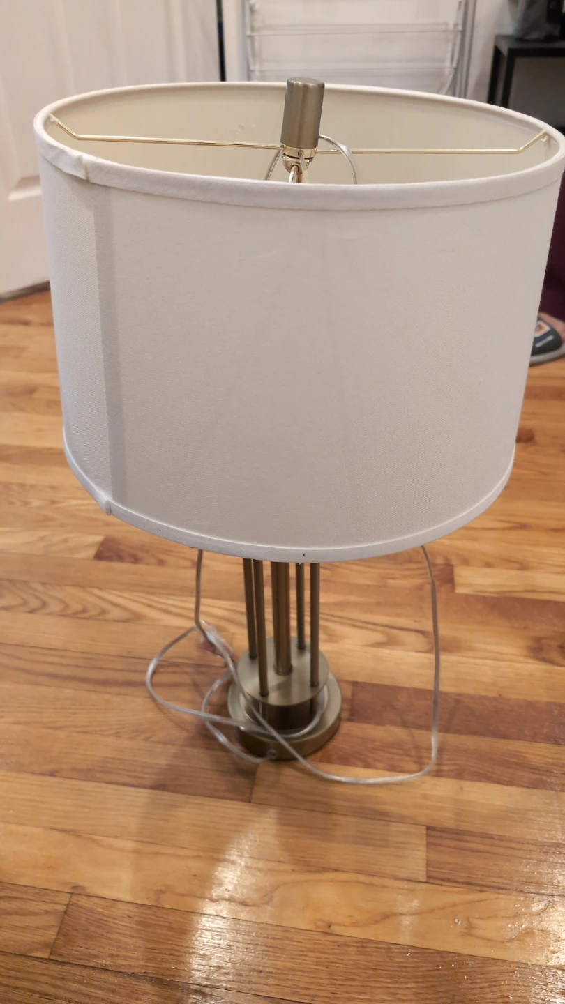 Table Lamp with White Drum Shade